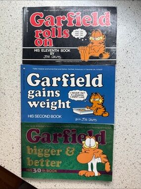 Vintage Jim Davis Garfield Collectible Book Lot 3 Books Classic Comics
